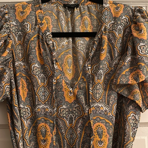 Ann Taylor Factory dress, size S, with orange and black pattern, good condition - Picture 2 of 3